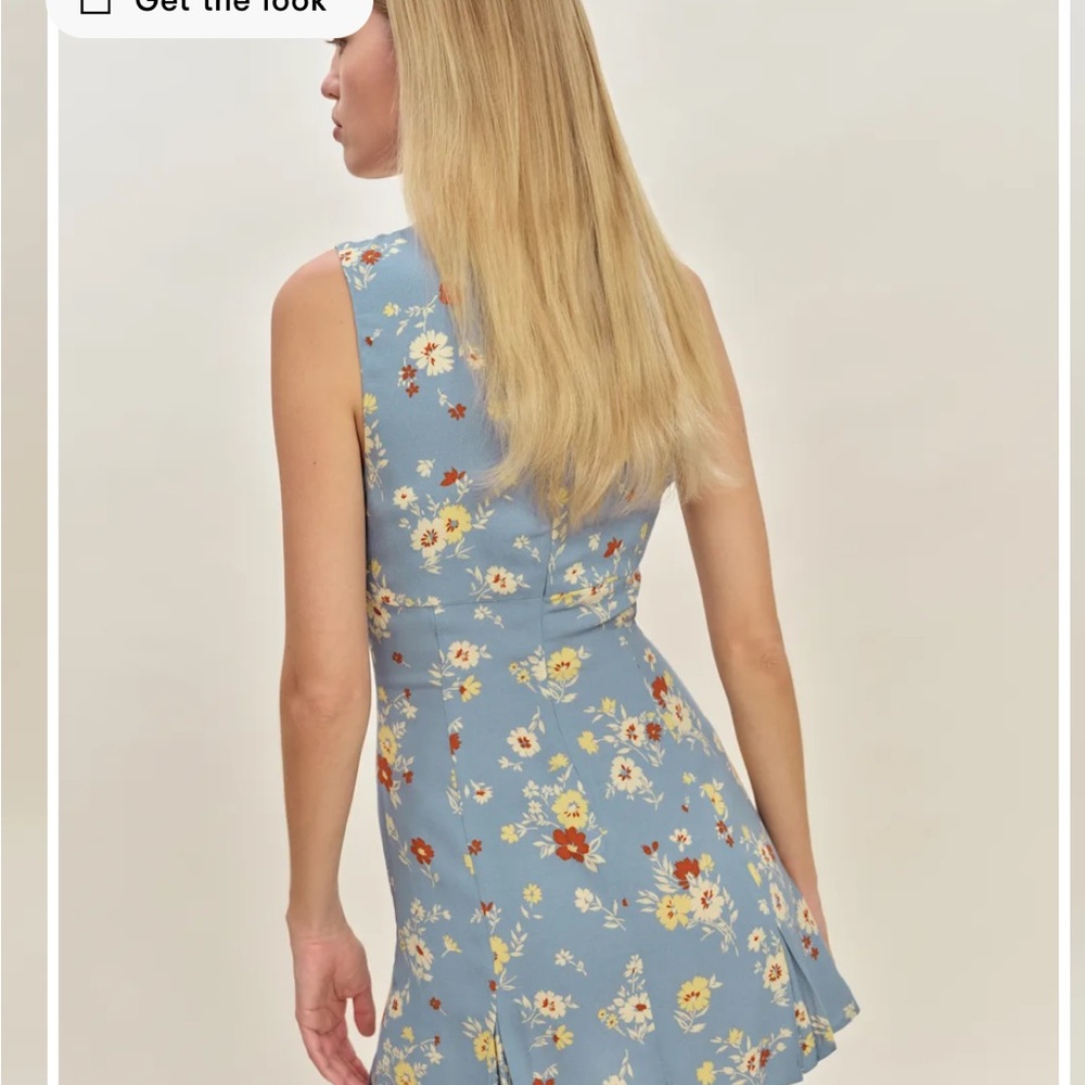 Reformation Blue Floral Mini Dress